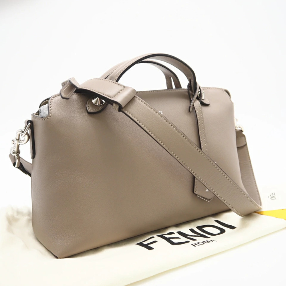Fendi By The Way Shoulder Bag Beige Calf Leather